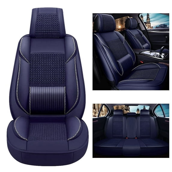 Maidao Car Seat Covers Leather for Citroen for C3 Picasso 2009-2017 5 Seats Waterproof Soft Front Rear Cushion Protector Blue