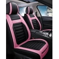 thumbnail image 1 of Maidao Car Seat Covers Leather for Infiniti for Q40/Q60（QX4） 1999-2007 5 Seats Water Resistant Front Rear Cushion Protector Black Pink, 1 of 7