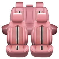 Maidao Car Seat Covers Leather for Volkswagen for Beetle 2012-2015 5 Seats Water Resistant Front Rear Cushion Protector Pink