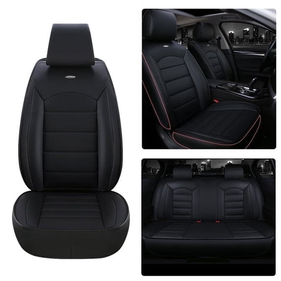 Maidao Car Seat Covers Leather for Volvo for V70/XC70 1997-2016 5 Seats Water Resistant Front Rear Cushion Protector Black