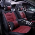 thumbnail image 1 of Maidao Car Seat Covers for Mercedes-Benz for S420 1983-Present 5 Seats Compatible Airbag Leather Waterproof Front Rear Cushion Protector Full Set with Headrest Black and Wine Red, 1 of 7