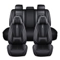 thumbnail image 1 of Maidao Car Seat Covers for Mitsubishi for Outlander/Airtrek 2001-Present 5 Seats Leather Waterproof Front Rear Cushion Protector Full Set with Headrest Black, 1 of 8