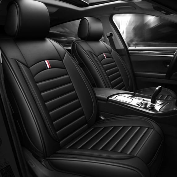 Maidao Car Seat Covers for Dodge for RAM 2019-Present 5 Seats Leather Waterproof Front Rear Cushion Protector Full Set Black