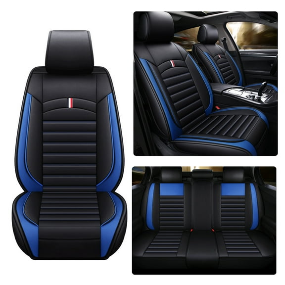 Maidao Car Seat Covers for Jeep for Commander 2005-2010 Compatible Airbag Leather Waterproof Front Rear Cushion Protector Full Set