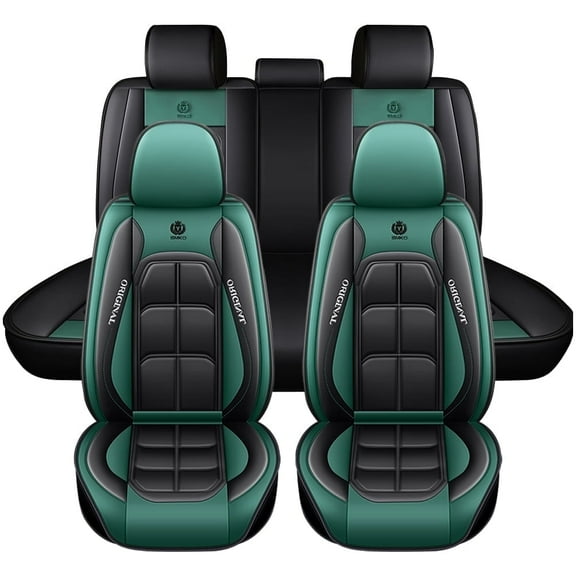 Maidao Car Seat Covers for Mercedes-Benz for C160 2008-Present Compatible Airbag Leather Waterproof Front Rear Cushion Protector Full Set
