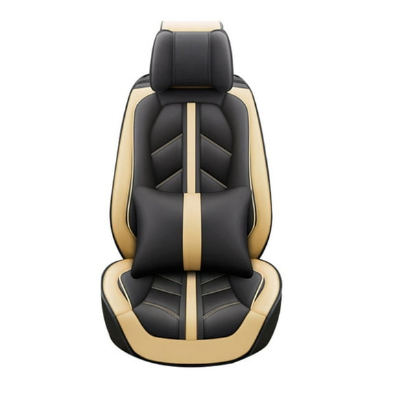 Maidao Custom Fit Discovery Sport Car Seat Covers Full Set Leather for Land Rover Discovery Sport 2014-Present Water Resistant Front Rear Cushion Protector Beige