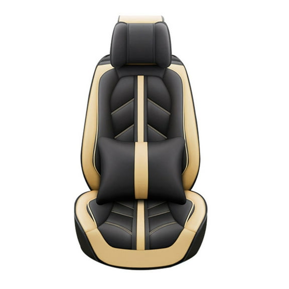 Maidao Custom Fit Gladiator Car Seat Covers Leather for Jeep Gladiator 1962-1988 Water Resistant Front Rear Cushion Protector Beige