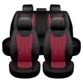thumbnail image 1 of Maidao Custom Fit Pilot/MR-V Car Seat Covers Leather for Honda Pilot/MR-V 2003-Present Water Resistant Front Rear Cushion Protector Black Red, 1 of 6