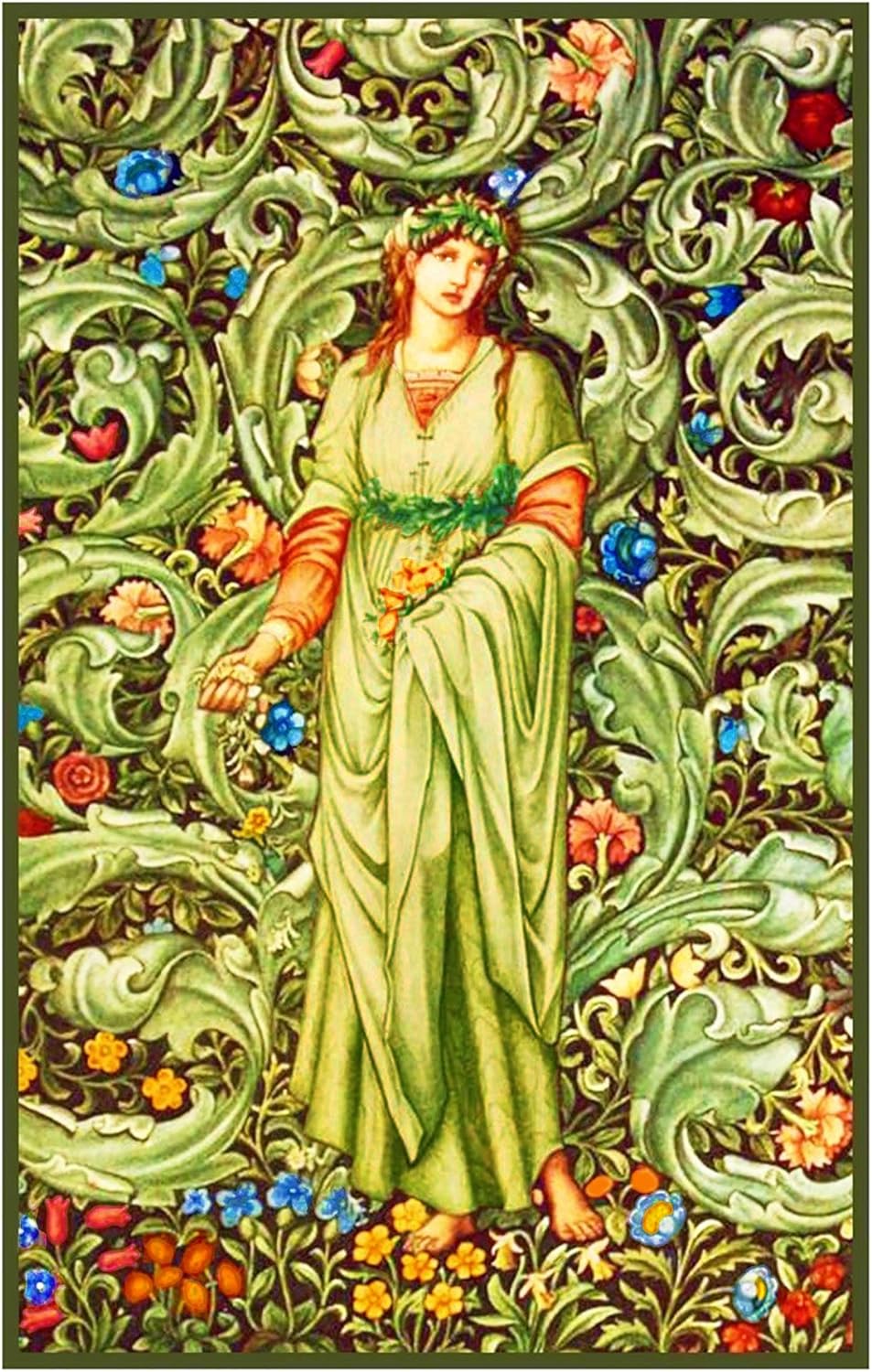 Maiden Green Acanthus William Counted Cross Stitch Pattern