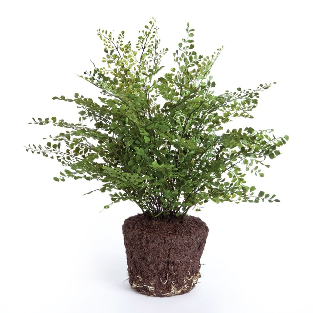 23" Green Faux Fern Drop-In with Paper Root Ball