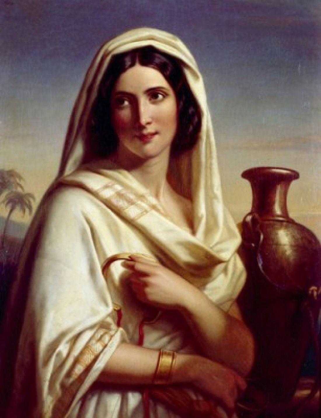 Maiden at the Well by Jan Adam Jansz Kruseman (1804-1862) Canvas Art - Jan Adam Jansz Kruseman (18 x 24)