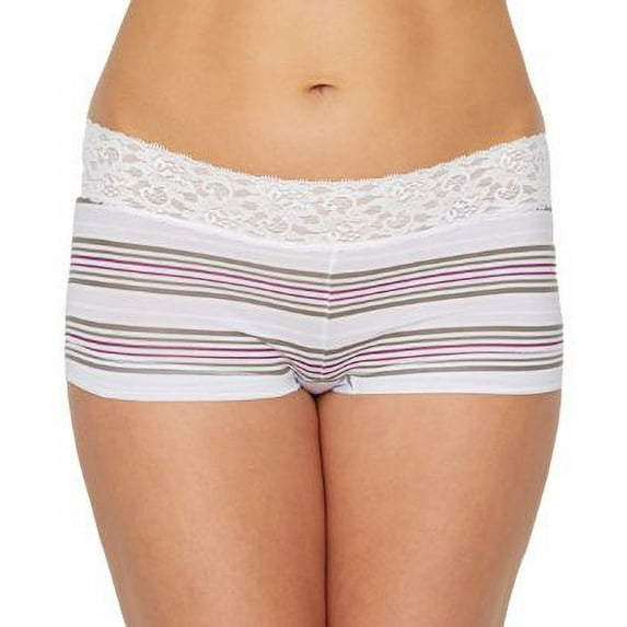 Maidenform 090563561681 Cotton Dream Boyshort with Lace, TZ1 - Size 6