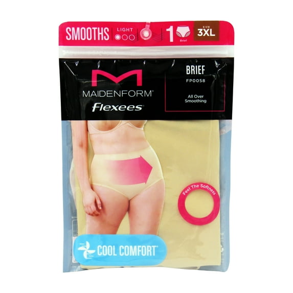 Maidenform 2 Pack Brief Flexees Cool Comfort Smooths1 Nude 1 Black (M8-10)