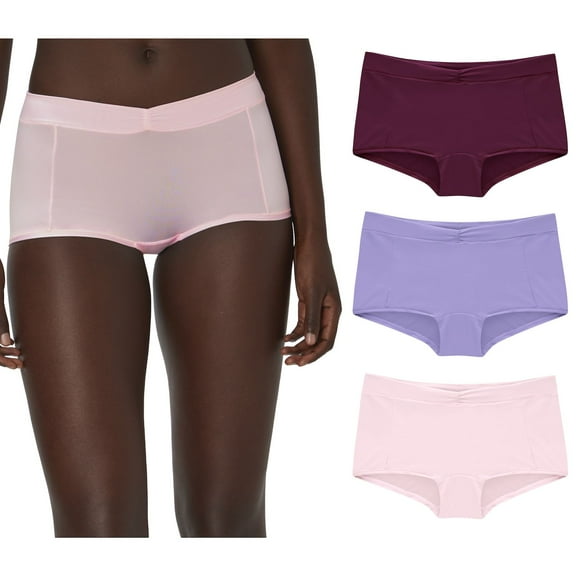 Maidenform 3-Pack Everyday Luxe Boyshort Underwear DM3TBS Color: Orchid Purple Pack Size: XX LARGE