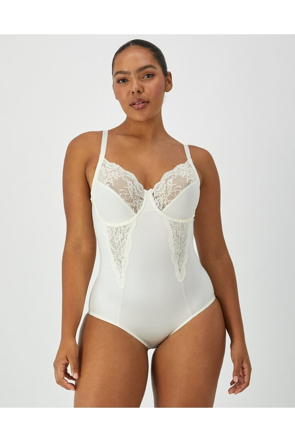 womens Shaper With Built-in Bra Fl1456 shapewear bodysuits, Buttercream, 36C US