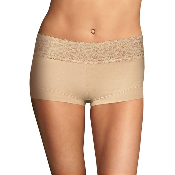 Maidenform Boyshort Panty Dream Cotton with Lace Women's Underwear Full Coverage 40859