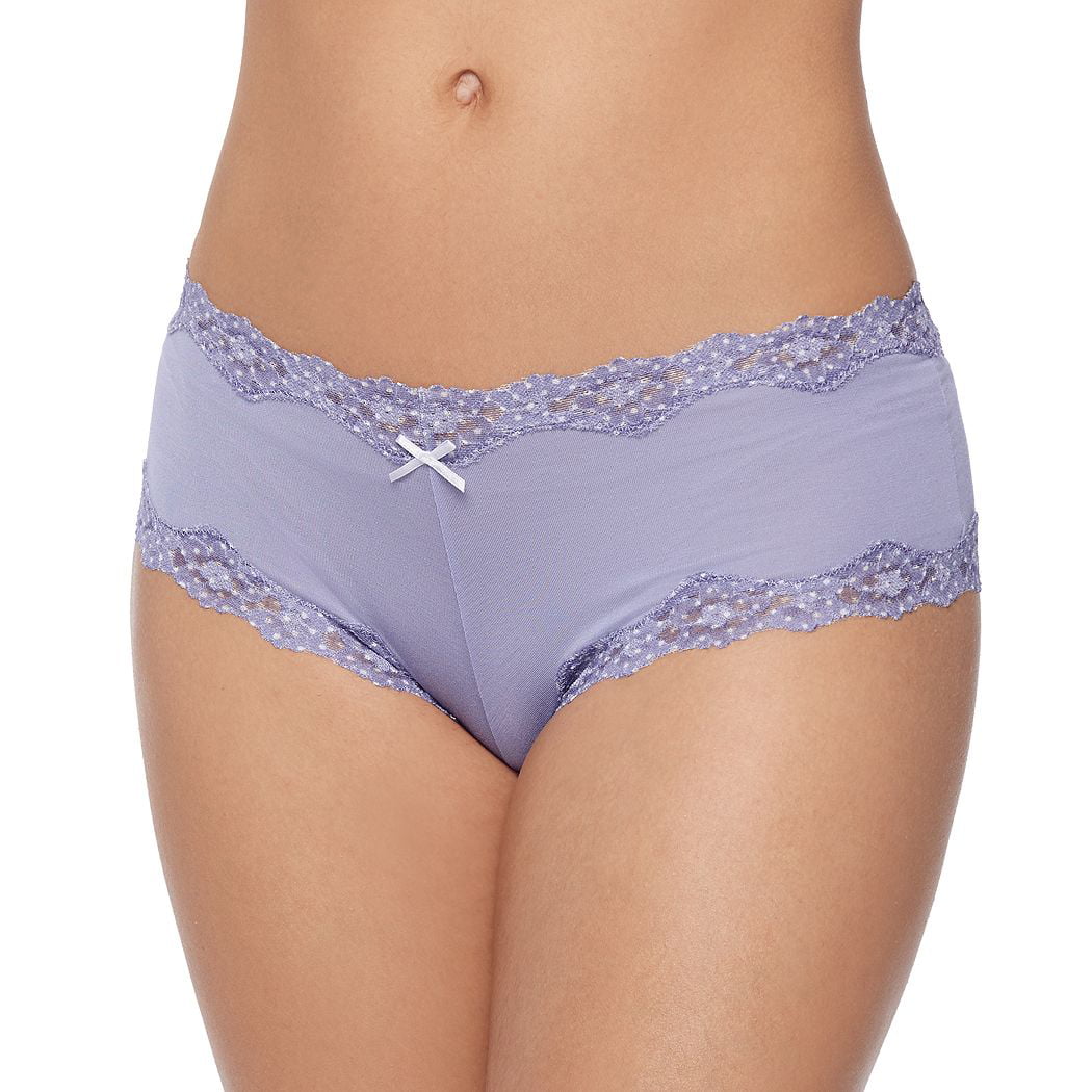 Women's Maidenform 40837 Cheeky Scalloped Lace Hipster Panty (Navy
