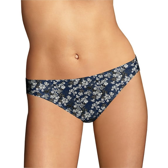 Maidenform® Comfort Devotion® Bikini Black and Navy Blossoms 6 Women's