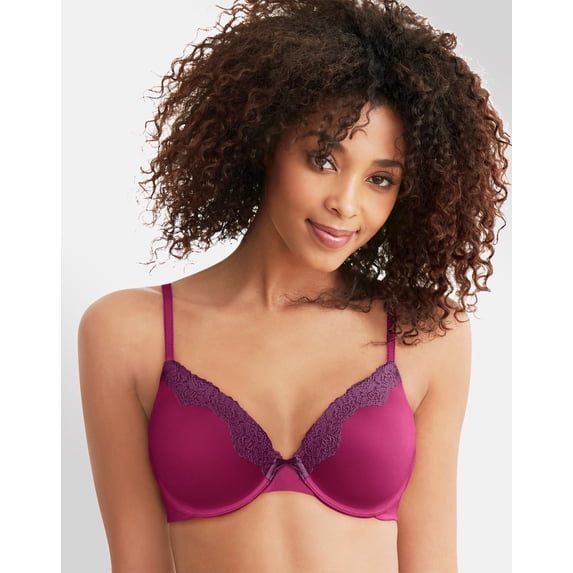 Maidenform Comfort Devotion Convertible Underwire Bra, Full Coverage Deep Cerise w/Galactic Red 38C Women's