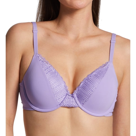 Women's Maidenform 09404 Comfort Devotion Embellished Extra Coverage Bra (Salty Purple 36C)
