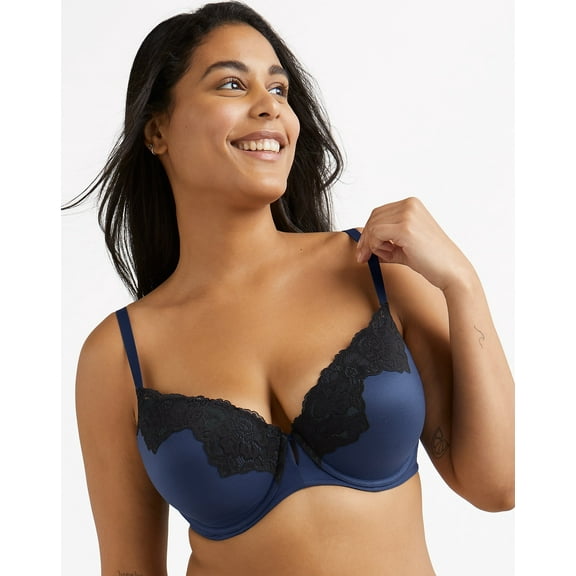 Maidenform® Comfort Devotion Your Lift™ Underwire Bra DM1195 Color: Navy Eclipse Black Size: 34 A