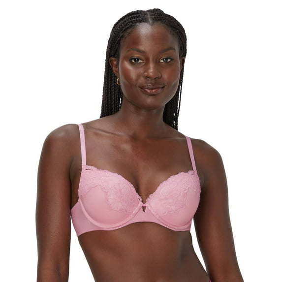 Maidenform® Comfort Devotion Your Lift™ Underwire Bra DM1195 Color: Pink With Ballerina Size: 36 D