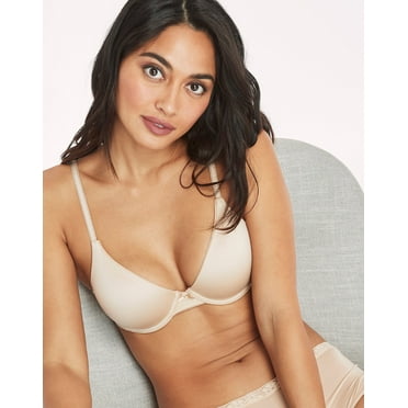 Maidenform Comfy Soft Demi Underwire Bra Latte Lift Black 36C Women's