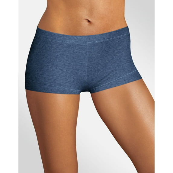 Maidenform Cotton Boyshort Underwear Navy Eclipse Heather L/7