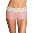 thumbnail image 1 of Maidenform Cotton Boyshort With Lace Gentle Peach w/Ivory 7, 1 of 2