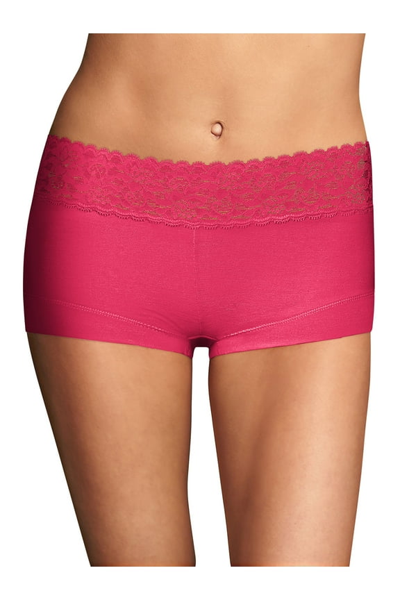 Cotton Boyshort With Lace Pink About It 5