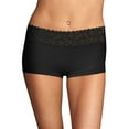 thumbnail image 1 of Maidenform Cotton Boyshort with Lace Black 9, 1 of 5