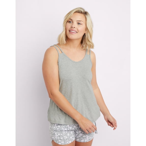 Maidenform Double Strap Tank Heather Grey Women's Size XL