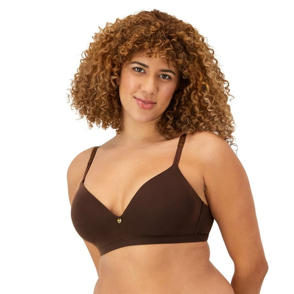 Maidenform Everyday Luxe Wireless T-Shirt Bra with Convertible Straps DM2402 Color: Just Brown Size: 34 A