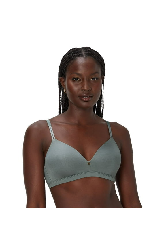 Everyday Luxe Wireless T-Shirt Bra with Convertible Straps DM2402 Color: Pewter Green Size: 34 B