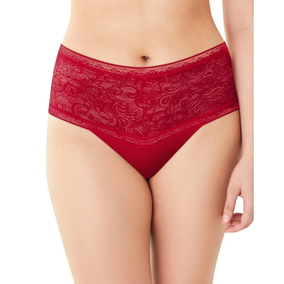 Maidenform Everyday Smooth High-Waist Lace Thong Armature Red 6 Women's