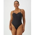 thumbnail image 1 of Maidenform Multiway Tummy Control Shapewear Thong Bodysuit, Built-in Balconette Bra Black M Women's, 1 of 9