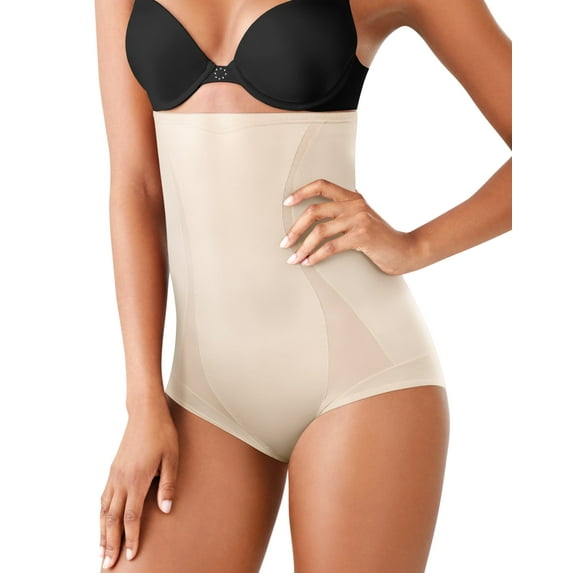 Maidenform Firm Foundations High-Waist Brief Shapewear Latte Lift 2XL Women's