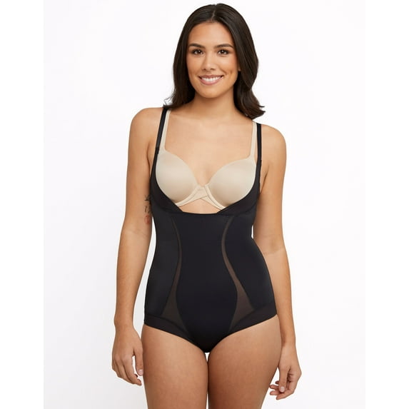 Maidenform Firm Foundations Open Bust Body Shaper Black L Women's