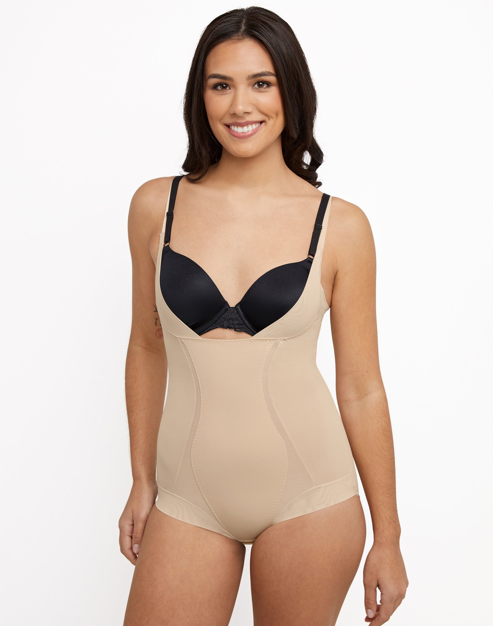 Buy Elastic Breast Support Body Shaper Hip Lifting Bodysuit - Cream, Fashion