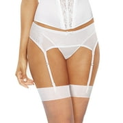 MAIDENFORM Floral Lace Garter Belt White 2XL Women's