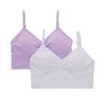 thumbnail image 1 of Maidenform Girl H4354 Seamfree Ruched Longline Bralette - 2 Pack (Delta Lavender + White M), 1 of 1