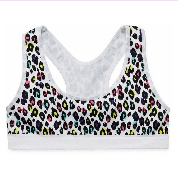 Maidenform Girls' Cheetah Print Racerback Sports Bra, Size M