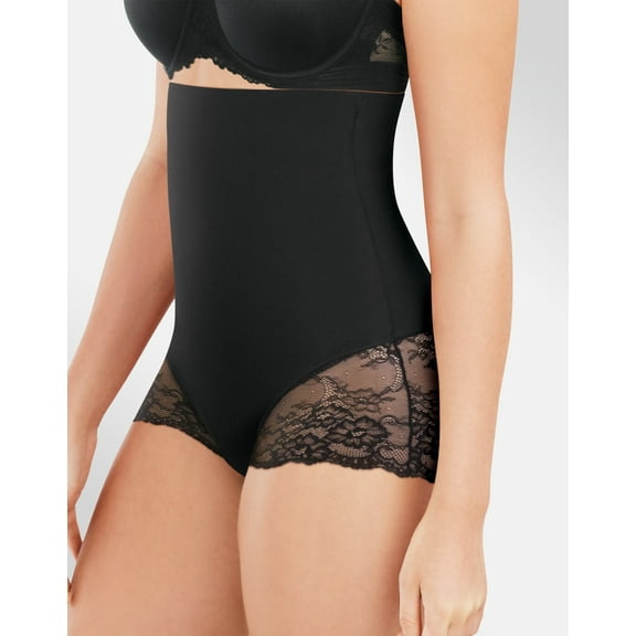 Maidenform High-Waist Lace Shaping Brief Black S Women's