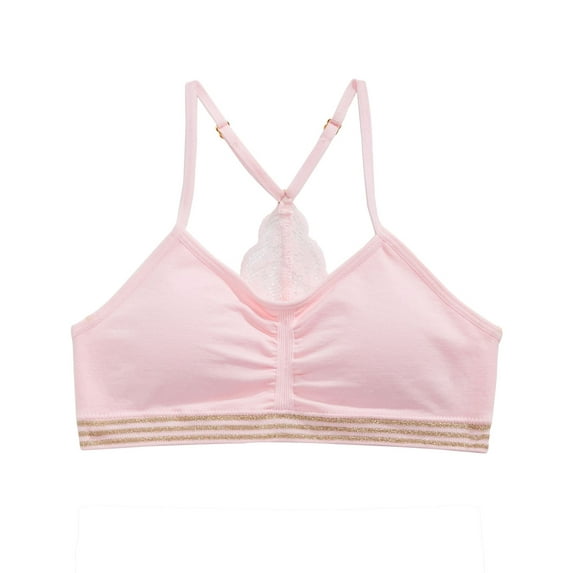 Maidenform Lace-Back Bra, Little & Big Girls Size L (10/12) Pink Hue