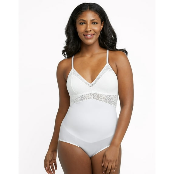 Maidenform Lace Bodysuit Shapewear White S Women's