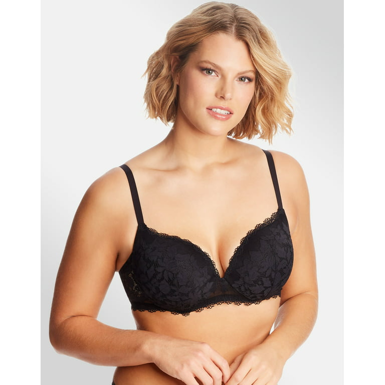 Maidenform Self Expressions Full Coverage Lace Back Push-Up Bra Black size  34C
