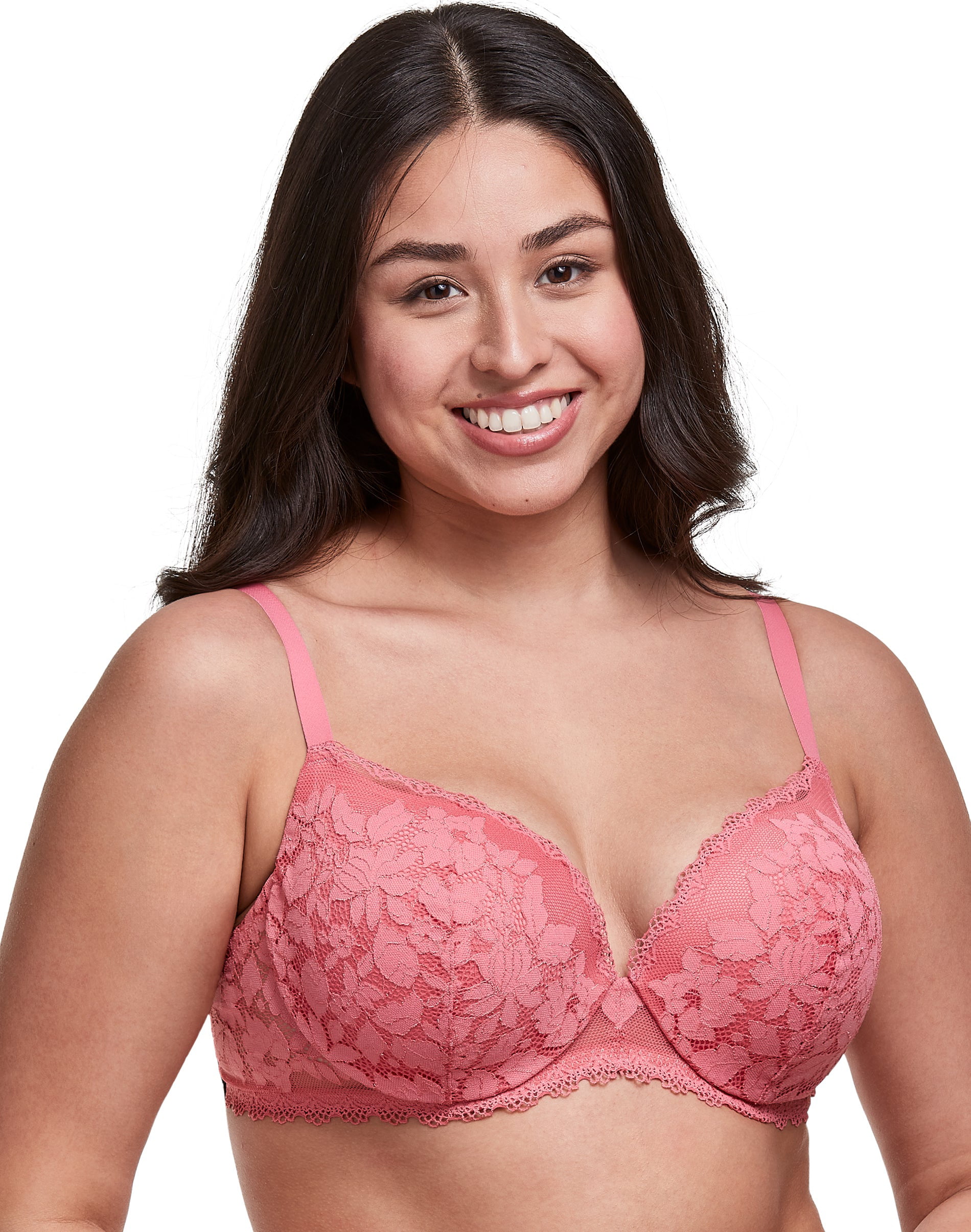 Maidenform Lift Push-Up Underwire Bra Size 34A Pink Floral Lace RN 15763 