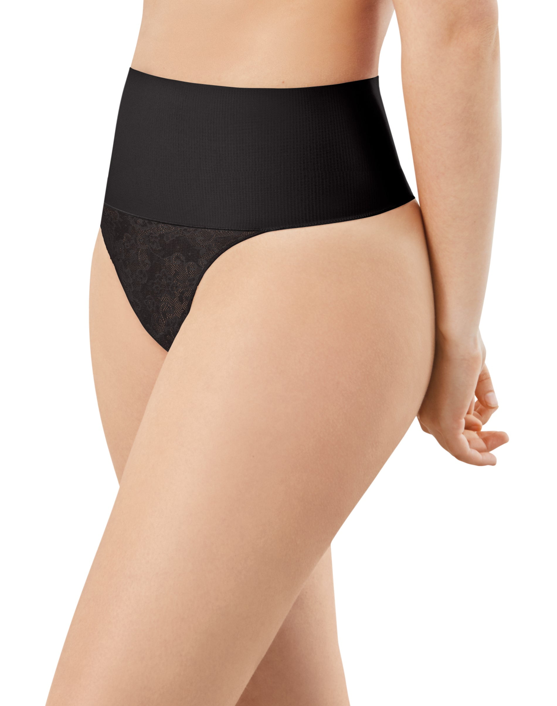Maidenform Flexees Lace Hip Nipper Shapewear Layer Under The Top Over The  Pants Tone Shape Tummy, Pearl/Black Dot, L : : Health & Personal  Care