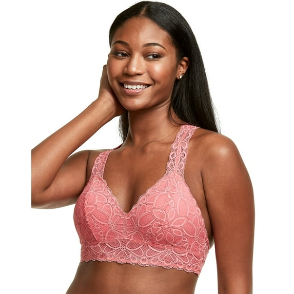 Maidenform Lace Wireless Bralette Pink Begonia S Women's