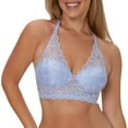 thumbnail image 1 of Maidenform Wireless Bralette, Pure Comfort Lace Longline, Convertible Bra for Women, High As The Sky Blue/White, 1 of 5